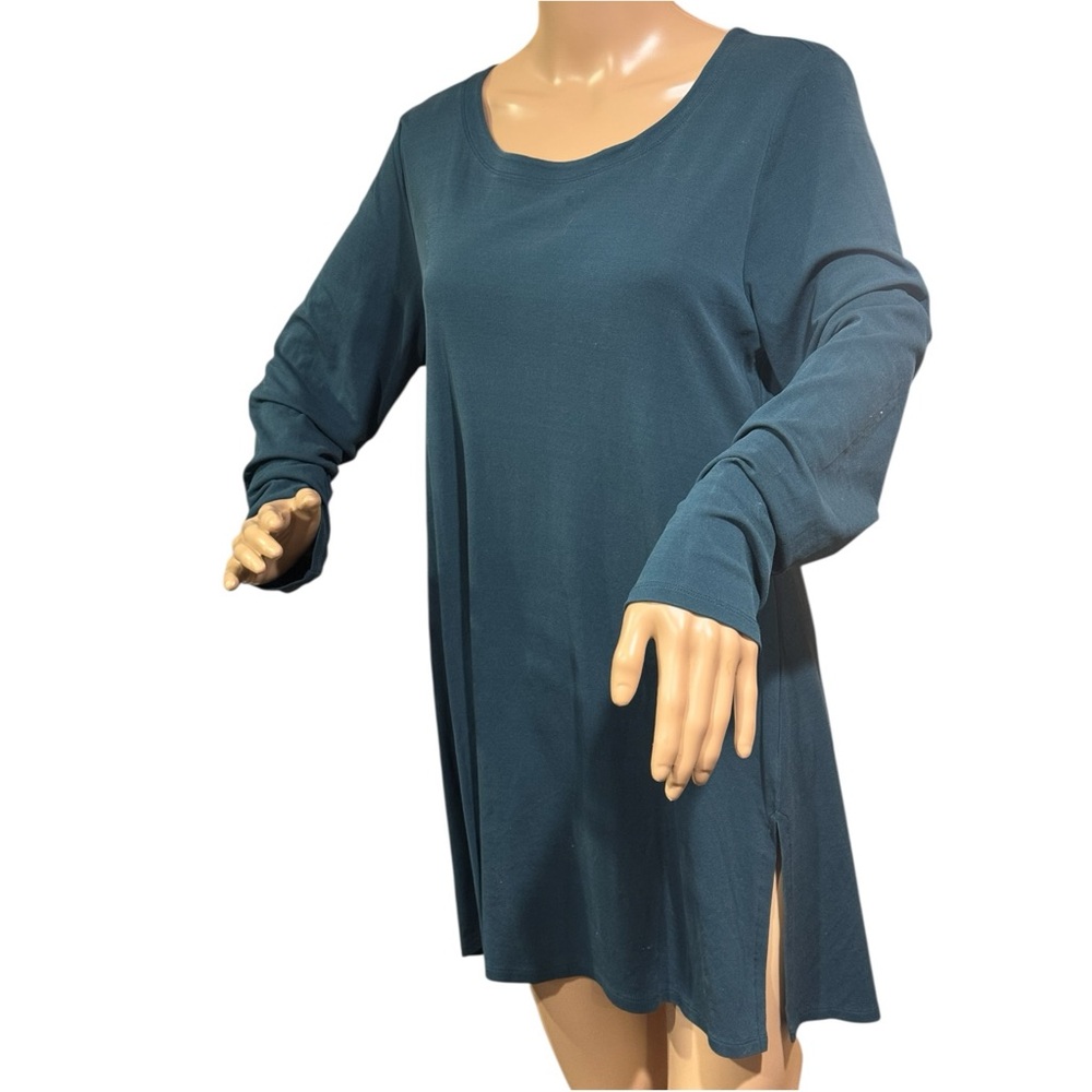 Eileen Fisher Blouse Women’s Size M Pullover Green Lightweight 100% Silk Top